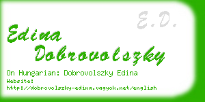 edina dobrovolszky business card